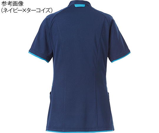 63-4266-15 スクラブ ターコイズ×ネイビー L HS-8054 【AXEL】 アズワン