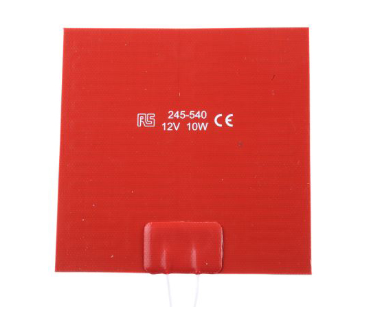 シリコンヒーターマット　10　W　100ｘ100mm　12　V　dc