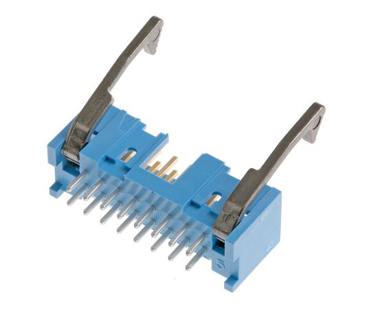 基板ヘッダ　16極　2列　ストレート　電線対基板　2.54mm　アンプラッチ