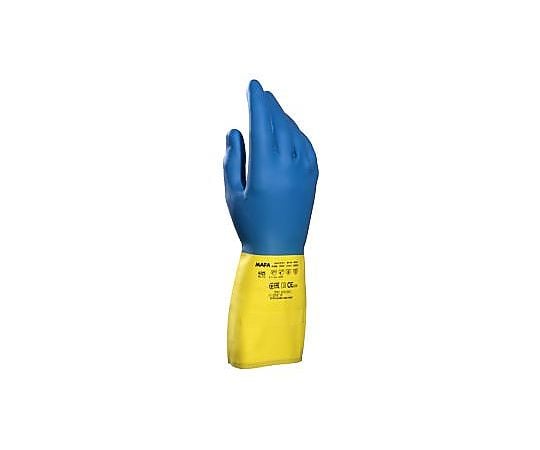 ラテックス手袋 耐薬品性 青 1袋（10組入）