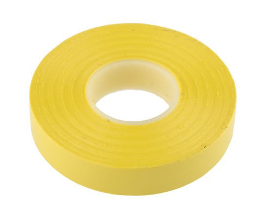 PVC絶縁テープ 黄 幅 12mm 長さ 20m AT7 1巻（20メートル入）