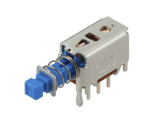 プッシュボタンスイッチ 双極双投（DPDT） 200 mA ラッチ PCB 1袋（5個入）