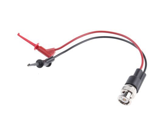 BNC　オス　→　マイクロ　グラバークリップ　テストリード　黒　赤
