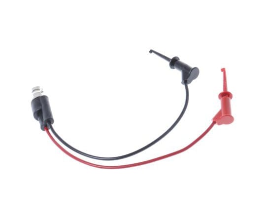 BNC　メス　→　マイクロ　グラバークリップ　テストリード　黒　赤