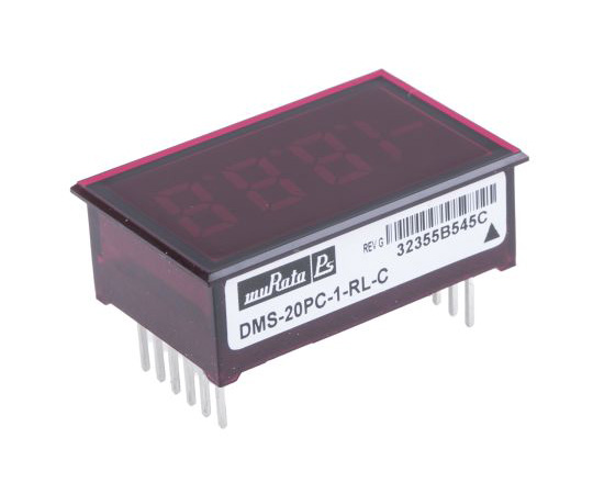 63-4747-11デジタルパネルメータ電圧計ロウパワー赤LED3.5桁34ｘ22mm DMS-20PC-1-RL-C