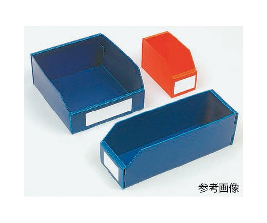 収納ボックス 高さ 100mm 幅 100mm 深さ 300mm PPツインウォール 青 1箱（25個入） 617-3211