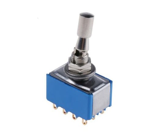 トグルスイッチ　4極双投（4PDT）　ラッチ　ハンダ端子