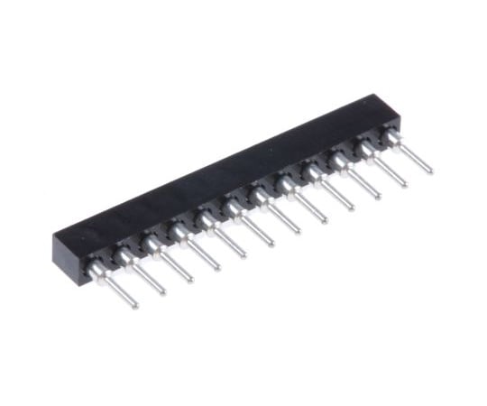 ピンヘッダ ピンソケット 1列 ストレート 2mm 12極 スルーホール 1袋（5個入）