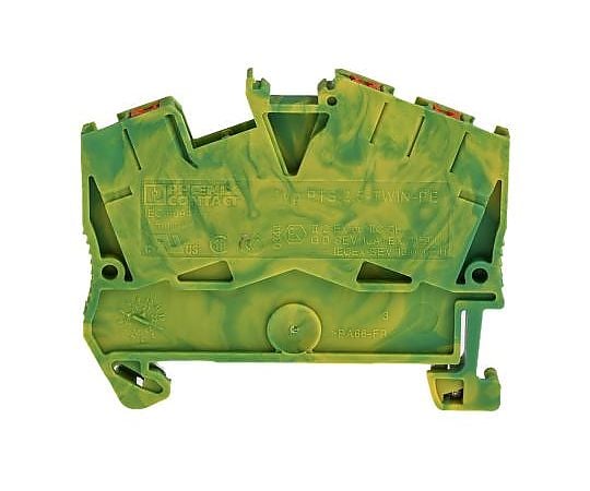 アース端子台 プッシュイン 3極 PTS 2.5-TWIN-PE 緑 / 黄 1袋（5個入）