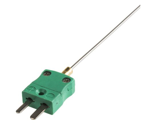 熱電対センサ　Kタイプ　ミニチュアプラグ　-100°C　→　+1100°C　500mm　IEC