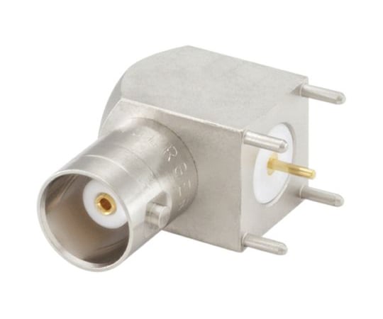 BNCコネクタ　ジャック　ライトアングル　はんだタイプ　基板取付　ニッケル