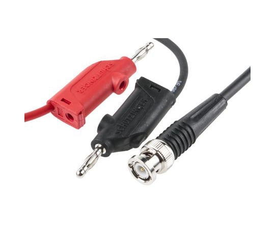 BNC　オス　→　ラメラバスケットプラグ　テストリード　黒　赤