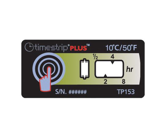 タイムストリップ 温度インジケータ 10℃用 不可逆性 1箱（100個入） TP153