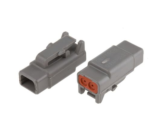 自動車用コネクタ 2極 オス 7.5A グレー DTMシリーズ 1袋（5個入）