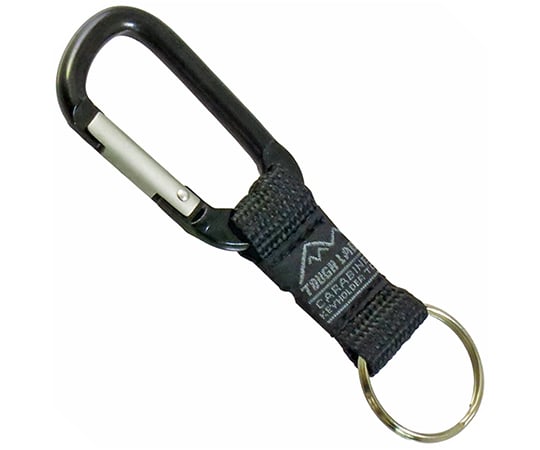 ストラップ付カラビナ　黒×銀