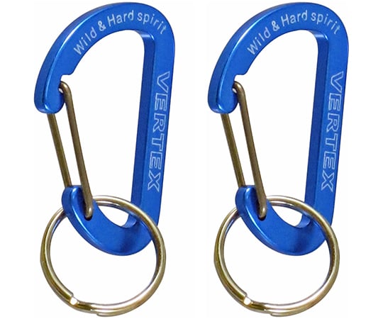 カラビナ　フラット2個付　青