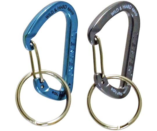 カラビナ　2個付　チタン＆青
