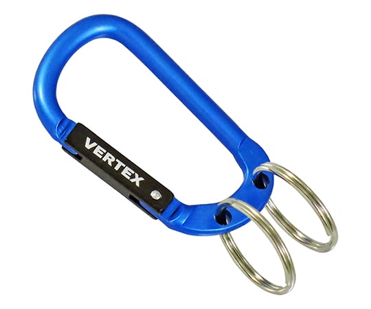 カラビナ＆キーリング　青＆黒