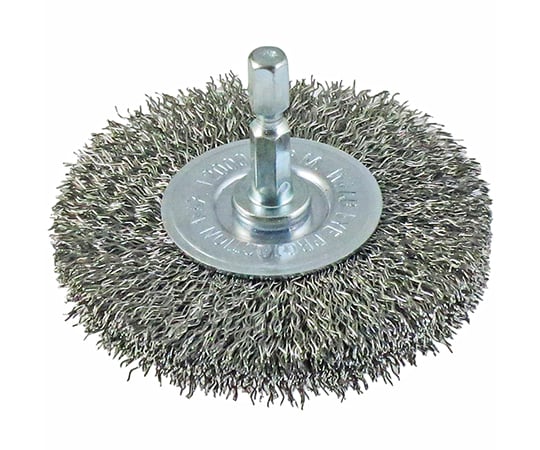 インパクト用　軸付ホイール型ブラシ　鋼線