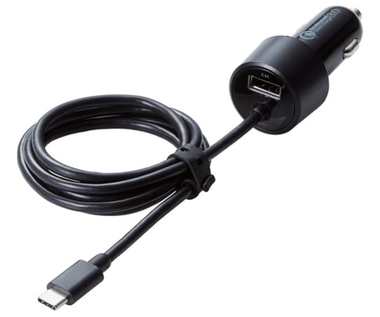 車載充電器(Quick Charge3.0・30W・Type-Cケーブル&1ポート)