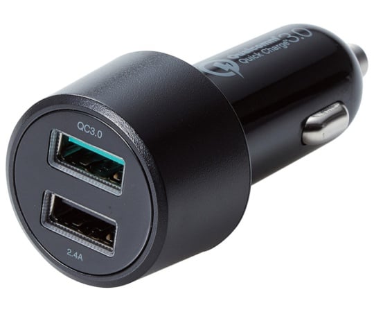 車載充電器(Quick Charge3.0・30W・2ポート)　ブラック
