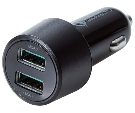 車載充電器(Quick Charge3.0・36W・2ポート)　ブラック