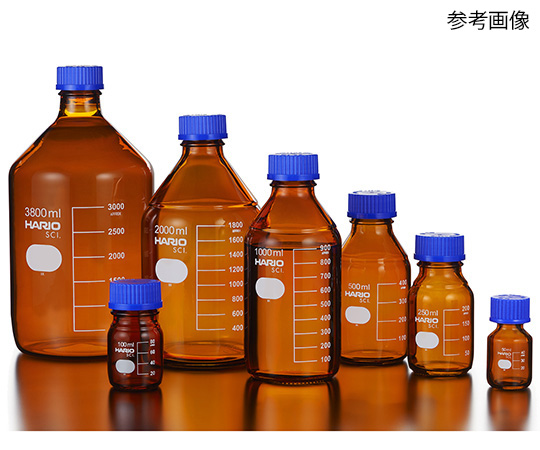 63-5510-11 (茶)耐熱ねじ口瓶（液切リング付） GL-45 250mL NBB-250-SCI