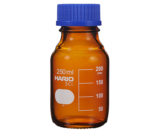 63-5510-11 (茶)耐熱ねじ口瓶（液切リング付） GL-45 250mL NBB-250-SCI