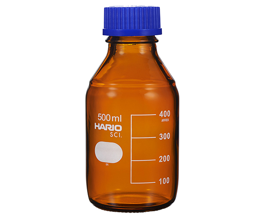 63-5510-12 (茶)耐熱ねじ口瓶（液切リング付） GL-45 500mL NBB-500-SCI