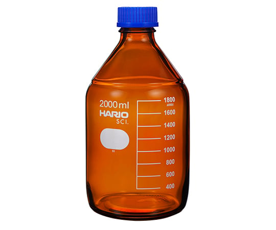 63-5510-14 (茶)耐熱ねじ口瓶（液切リング付） GL-45 2000mL NBB-2L-SCI