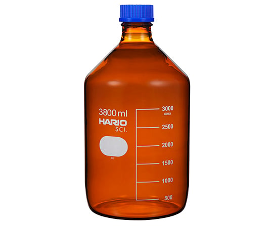 63-5510-15 (茶)耐熱ねじ口瓶（液切リング付） GL-45 3800mL NBB-3.8L-SCI