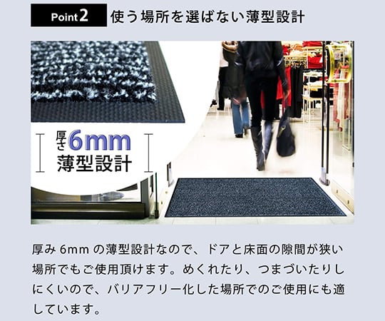 薄型万能マット　アイアンホース（ストライプ）　ブラック・スカーレット　60×90cm　BY00011