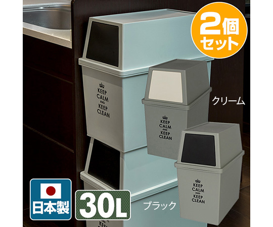 積み重ね ゴミ箱 30L スリム ブラック - 通販ならアズキッチン