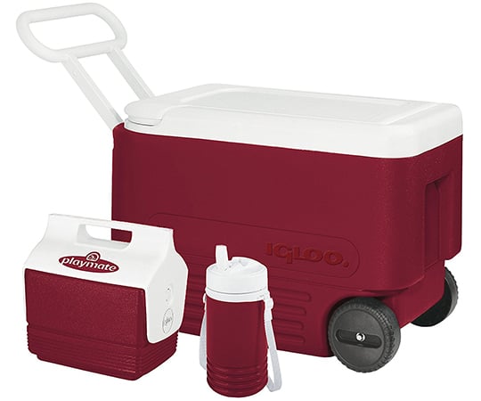 現在受注を停止している商品です クーラーボックス キャスター付き 3点セット ホイールクーラー38コンボ ディアブロレッド 63 55 50 Axel アズワン