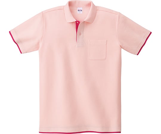 ベーシックレイヤードポロシャツ　ピンク×ホットピンク　3L