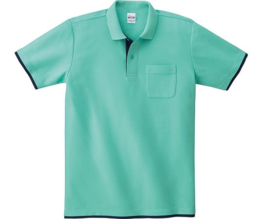 ベーシックレイヤードポロシャツ　ミントグリーン×ネイビー　SS