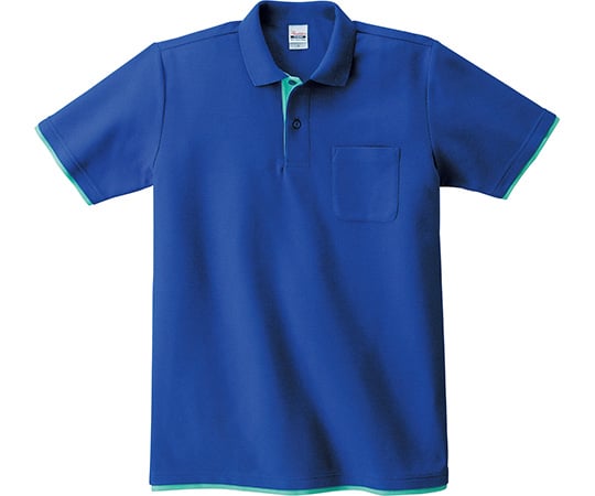 ベーシックレイヤードポロシャツ　ロイヤルブルー×ミントグリーン　SS