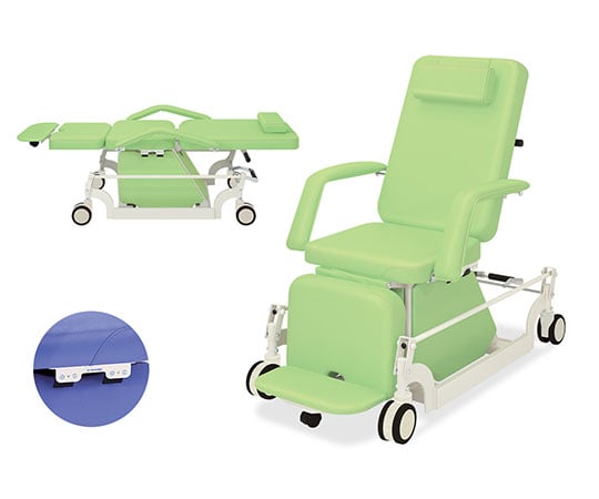 GS治療チェアー（CLC付き）　幅52×長さ190×高さ55cm　メディグリーン