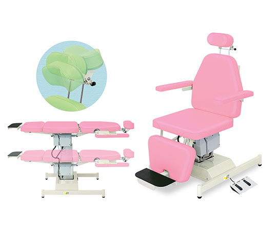 耳鼻科チェアー（アジャスター付き）　幅50（全幅70）×長さ160×高さ50～90cm　スカイブルー