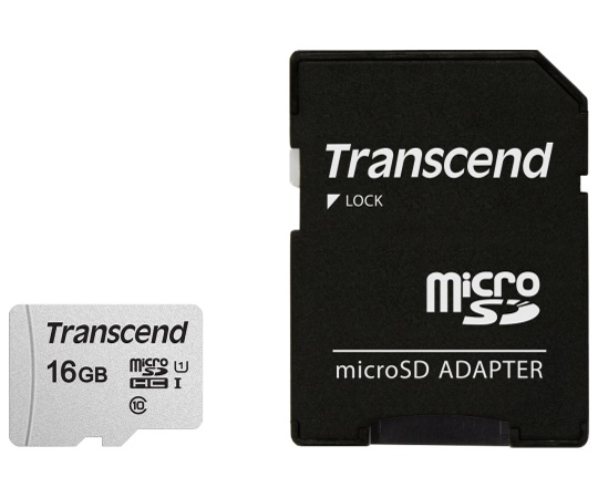 16GB microSDHCカード UHS-I U1準拠 SDカードアダプタ有 TS16GUSD300S-A