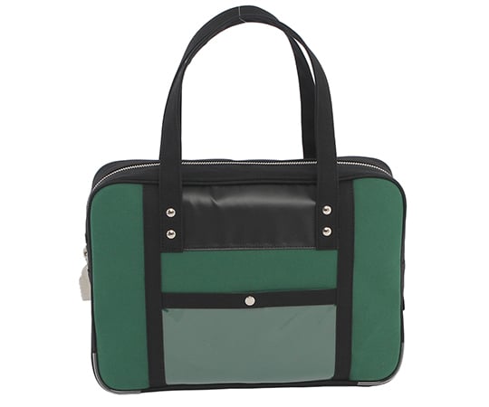 帆布メール用ボストン（M）スリム　モスグリーン馬蹄錠金具付