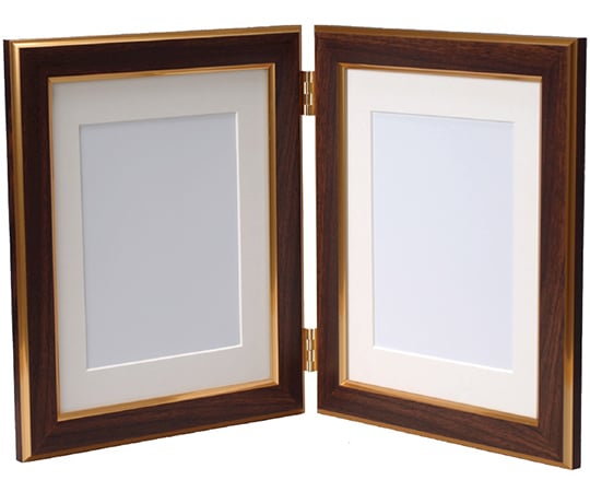 ダブルフレーム　ベーシック　2L判　ブラウン