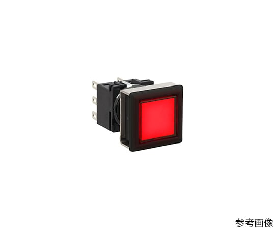 フラッシュシルエットLBシリーズ照光押ボタンスイッチ正角形　ボタン色　赤