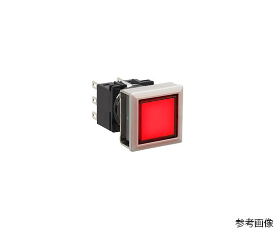 フラッシュシルエットLBシリーズ照光押ボタンスイッチ正角形　ボタン色　赤