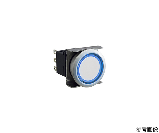 フラッシュシルエットLBWシリーズ照光押ボタンスイッチ丸平形リング照光・メタル調ベゼル