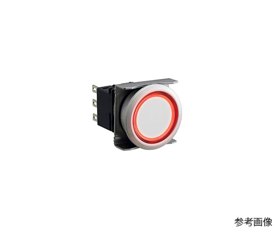 フラッシュシルエットLBWシリーズ照光押ボタンスイッチ丸平形リング照光・メタル調ベゼル