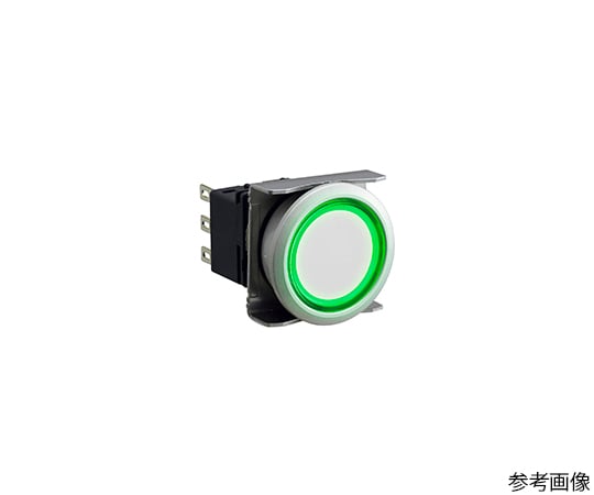 フラッシュシルエットLBWシリーズ照光押ボタンスイッチ丸平形リング照光・メタル調ベゼル