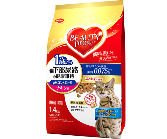 ビューティープロ キャット 猫下部尿路の健康維持 1歳から チキン味 1.4kg