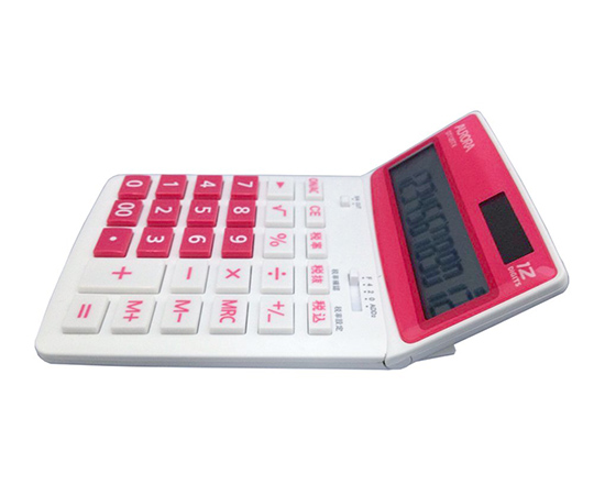 卓上カラー電卓（中型）　レッド　DT125TX-R