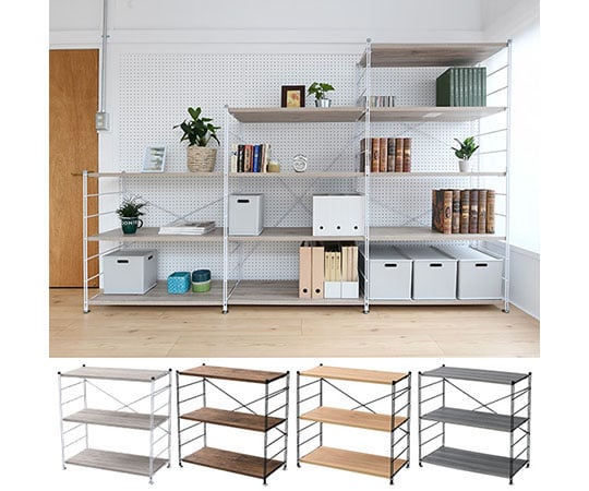 63 6516 30 おしゃれ木製棚板 ワイヤーラック 3段 アンティーク